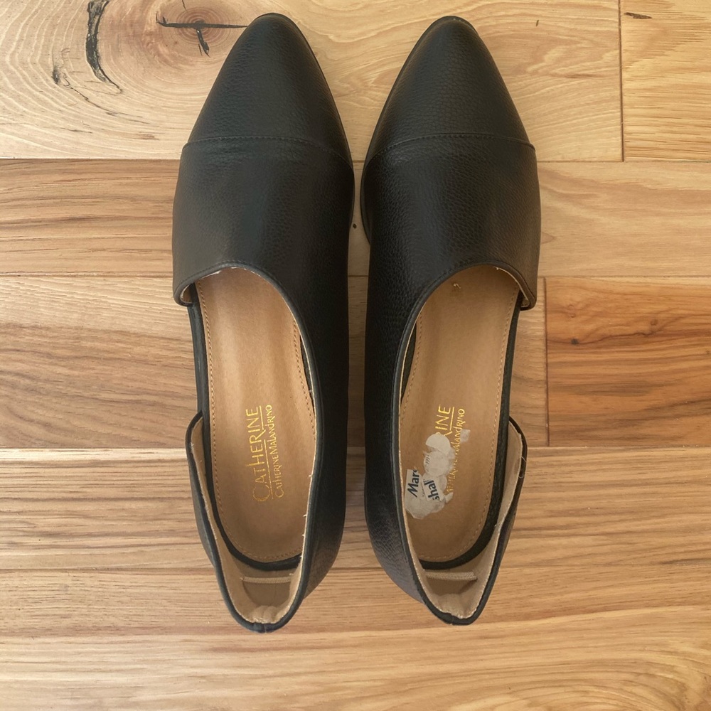 Catherine Malandrino Black leather flats